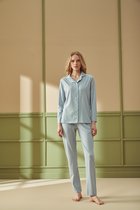 Pijadore - Pyjama Set Voor Dames, Lange Mouwen, Blauw - M