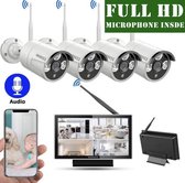 CHASER ®️ Beveiligingscamera's -  Camerabewaking Set Met 4 Camera's - Nachtzicht - Buiten - Home Security Camera Systeem - Wifi Modem - Motion Detector - Beveiligingscamera -