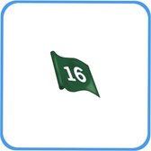 9 stuks groene vlaggen genummerd van 10 tot 18