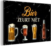 Wanddecoratie Metaal - Aluminium Schilderij Industrieel - Bier - Spreuken bordjes - Mancave - 180x120 cm - Dibond - Foto op aluminium - Industriële muurdecoratie - Voor de woonkamer/slaapkamer - Cadeau voor man