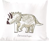 Sierkussens - Kussentjes Woonkamer - 40x40 cm - Kinderkamer - Triceratops - Dinosaurus - Jongens - Meisjes - Kids