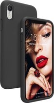 Epicmobile - iPhone XR Zwarte silicone hoesje – matte coating - Soft TPU silicone - zwart