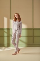 Pijadore - Pyjama Set Voor Dames, Lange Mouwen, Roze - XL