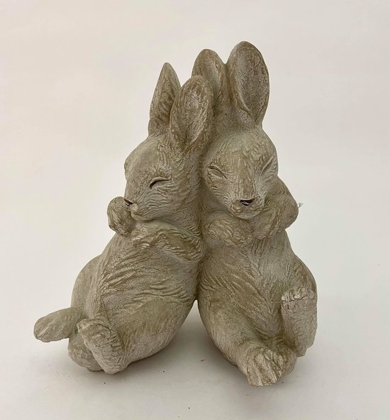 J-Line beeld konijnen 18x13x21cm