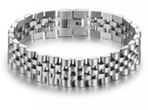 Jubilee Stijl Armband | Horlogeband Stijl | Zilver | Armband Mannen | Staal | 15mm | Cadeau voor Man | Pin Remover | Moederdag | Moederdag Cadeau