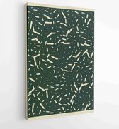 Abstracte kunst textielontwerp met literatuur of natuurlijke tropische lijnkunst, 2 - Moderne schilderijen – Verticaal – 1857070765 - 115*75 Vertical