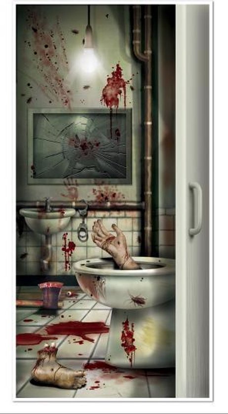 Halloween deurposter horror badkamer