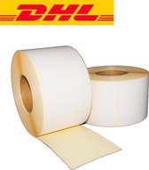 1x Verzendlabels DHL 102x210mm Kern 76mm 750/rol - Etiket sticker wit - Adresetiketten