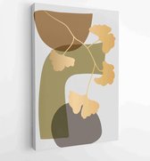 Marmeren kunstontwerp met abstracte vorm en gouden patroon. Ontwerp voor print, omslag, behang, minimale en natuurlijke kunst aan de muur. 1 - Moderne schilderijen – Verticaal – 18