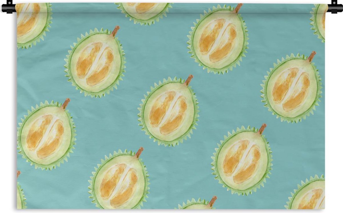 Wandkleed - Wanddoek - Fruit - Citrus - Blauw - 180x120 cm - Wandtapijt