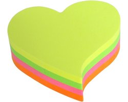 Info sticky notes shaped - 200 vel - 68x68mm - hart - geel, groen, roze, oranje - IN-5823-39