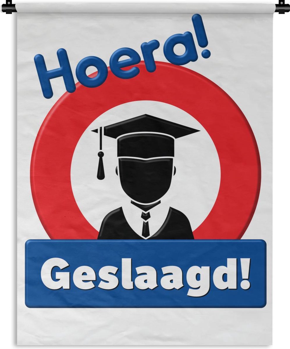 Wandkleed - Wanddoek - Jubileum - Geslaagd - Minimalisme - 150x200 cm - Wandtapijt