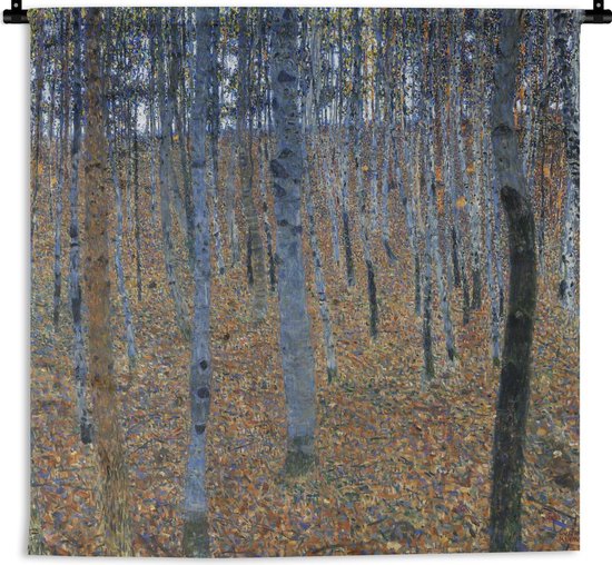 Tapisserie - Tissu mural - Las brzozowy - Gustav Klimt - 90x90 cm - Tapisserie
