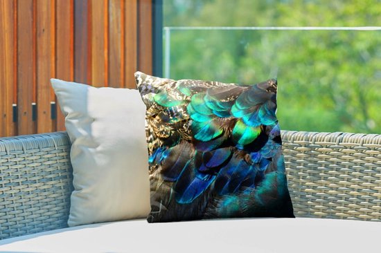 Coussin de jardin - Ressorts - Blauw - Vert - 40x40 cm - Résistant aux intempéries