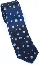 Exclusieve zijden Italiaanse design stropdas Giusanti Migliore Abban blauw met stipmotief
