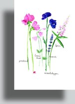 Flowerpainting by Albertien - Handgeschilderde kaarten - Zomertuin - enkel