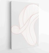 Earth tone boho gebladerte lijntekeningen tekenen met abstracte vorm. Abstract Plant Art-ontwerp voor print, omslag, behang, minimale en natuurlijke kunst aan de muur. 3 - Moderne