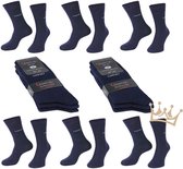 Heren sokken - Katoenen sokken - Ruime boord - Wijde boord - Naadloos - extra zachte boord - 6 paar - Donker blauw - Maat 39-42