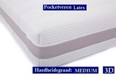 Caravan -  1-Persoons Matras -POCKET LATEX 7 ZONE 23 CM - 3D   - Gemiddeld ligcomfort - 90x190/23