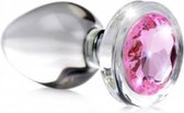 Pink Gem Anaalplug Van Glas Met Steentje - Small