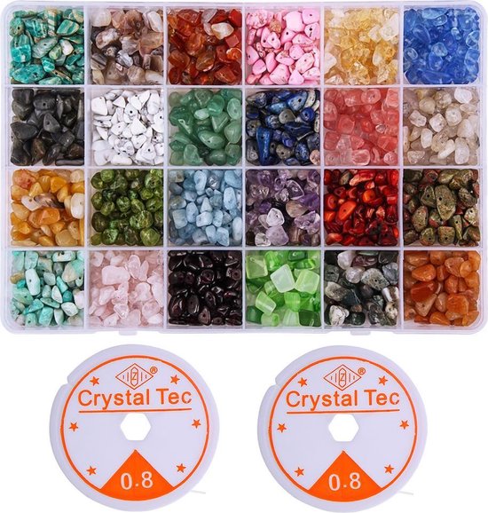 Lea® Edelstenen kralen set - Premium natuursteen - sieraden maken - 24  soorten stenen... | bol.com