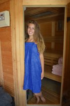 ARTG® Towelzz - Sauna Kilt - Dames - met Klittenband - Koningsblauw - True Blue - Maat XXL - (Borst omvang tot 170cm )