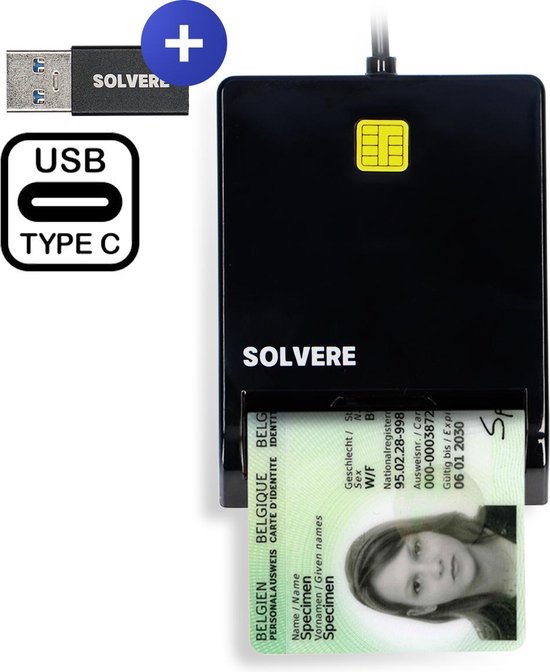 opzettelijk fort Taille eID Kaartlezer Identiteitskaart USB C - Kaartlezer Identiteitskaart -  Simkaart -... | bol.com