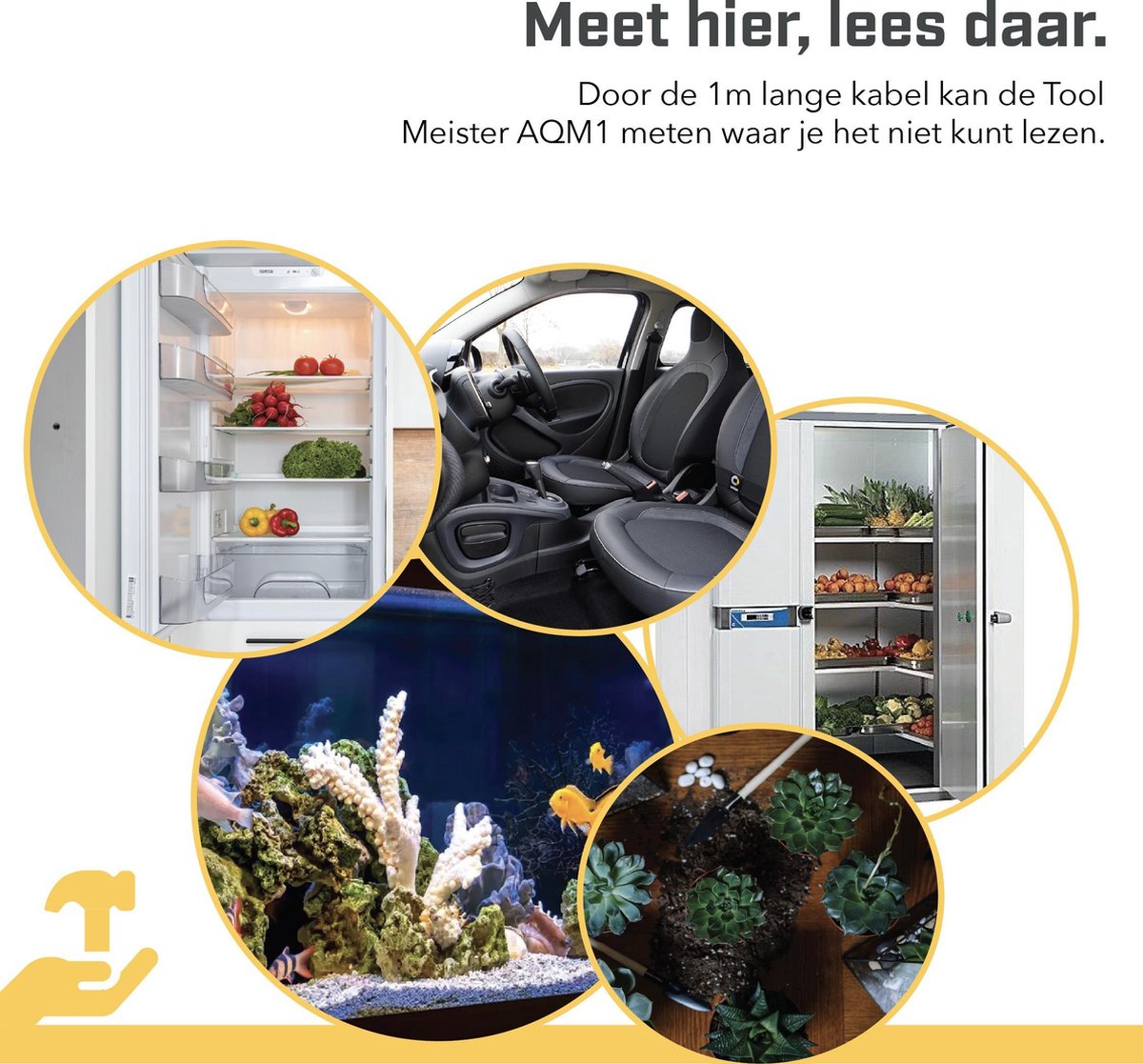Tool Meister AQM1- Aquarium Thermometer met Sonde - Binnen & Buiten - Koken/Zwembad/Koelkast- 1 meter - Zwart - Incl batterijen — afbeelding 4