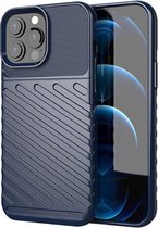 Apple iPhone 13 Pro Max Hoesje TPU Thunder Design Back Cover Blauw