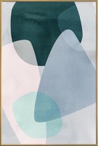 JUNIQE - Poster met kunststof lijst Graphic 150 C -40x60 /Blauw &