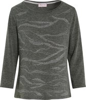 Cassis - Female - T-shirt met reliëfmotief en sierspijkers  - Kaki