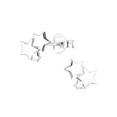 Joy|S - Zilveren ster oorbellen - 3 sterren - egaal