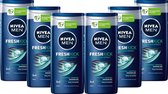Nivea Men Fresh Kick 3 in 1 Douchegel - 6 x 250 ml - Voordeelverpakking