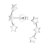 Joy|S - Zilveren ster oorbellen - 3 sterren - gepolijst