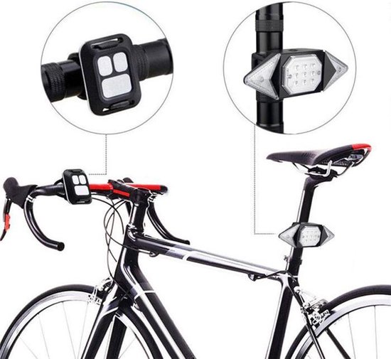 LED Fiets Achterlicht- Veiligheidswaarschuwing- Draadloze Afstandsbediening- Richtingaanwijzer- Lamp Met Elektronische Hoorn — afbeelding 5