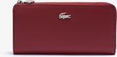 Lacoste - Daily Classic-portemonnee dames gecoat piqué-canvas met 10 pasjeshouders en rits - bordeaux