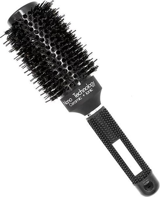 Brosse ronde en poils de sanglier & nylon | 45 mm | Brosse sèche cheveux -  Nano... | bol.com