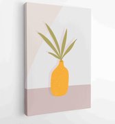 Gebladerte lijntekeningen met abstracte vorm. Abstract Plant Art-ontwerp voor print, omslag, behang, minimale en natuurlijke kunst aan de muur. 3 - Moderne schilderijen – Verticaal