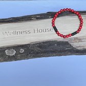 Wellness-House | Armband Hematiet Rode Turquoise | Natuurstenen Armband | Hematiet | Rode Turquoise | 6mm Kralen | Vriendschapsarmband | Polsmaat tot 17,5 cm | Evenwichtig | Aarden