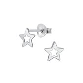 Joy|S - Zilveren ster oorbellen - 6 mm