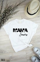 Dames T-Shirt - Mamasaurus - Wit Maat XL