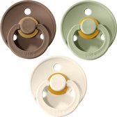 Bibs Speen Set 6 18 Maanden | Fopspeen Set 3 Stuks | Dark oak, Sage, Ivory by Le Beau
