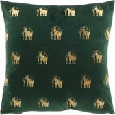 Unique Living | Kussen Elephant 45x45cm dark green | Kussen woonkamer of slaapkamer