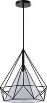 QUVIO Hanglamp modern - Lampen - Plafondlamp - Verlichting - Verlichting plafondlampen - Keuken - Voor binnen - Met 1 lichtpunt - Lamp - Metaal - D 38 cm - E27 Fitting - Zwart