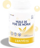 Levertraan 400mg | 200 capsules | Groei & Immuniteit | Omega 3 + Vitamine A & D | Vrij Van Zware Metalen | Gemaakt in België | LEPIVITS