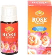 4x stuks geurolie rode rozen 10 ml flesje - Aromaolie/parfumolie voor in geurbranders - Huisparfum navulling - Aromatische oliën