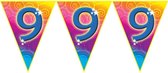 Verjaardag thema 9 jaar geworden feest vlaggenlijn van 5 meter - Feestartikelen/versiering