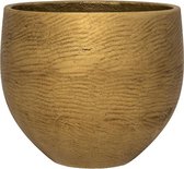 Pot Rough Orb XXL Metallic Gold Fiberclay 48x43 cm gouden ronde bloempot