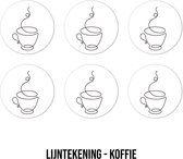 Ronde onderzetters - Lijntekening koffiekopje