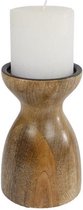 Oneiro’s Luxe kandelaar CHESS BRUIN – 10x10x15cm- kaarsenhouder - waxinelichthouder - decoratie – woonaccessoires – wonen -decoratie – kaarsen – metaal - hout